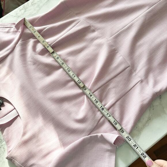 Ann Taylor Crewneck Flare Short Sleeve Pink Sheath Dress Women's Size 14 petite - Picture 13 of 15